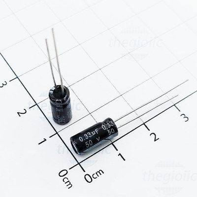 Tụ Hóa 330nF (0.33uF) 50V 5x11mm Xuyên Lỗ