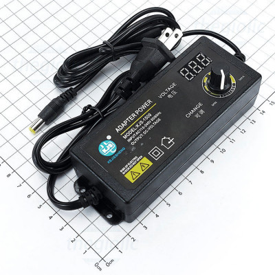 Nguồn Adapter Điều Chỉnh Điện Áp 3~24VDC 2.5A Đầu DC 5.5x2.5mm Dài 1.2m Có LED Hiển Thị