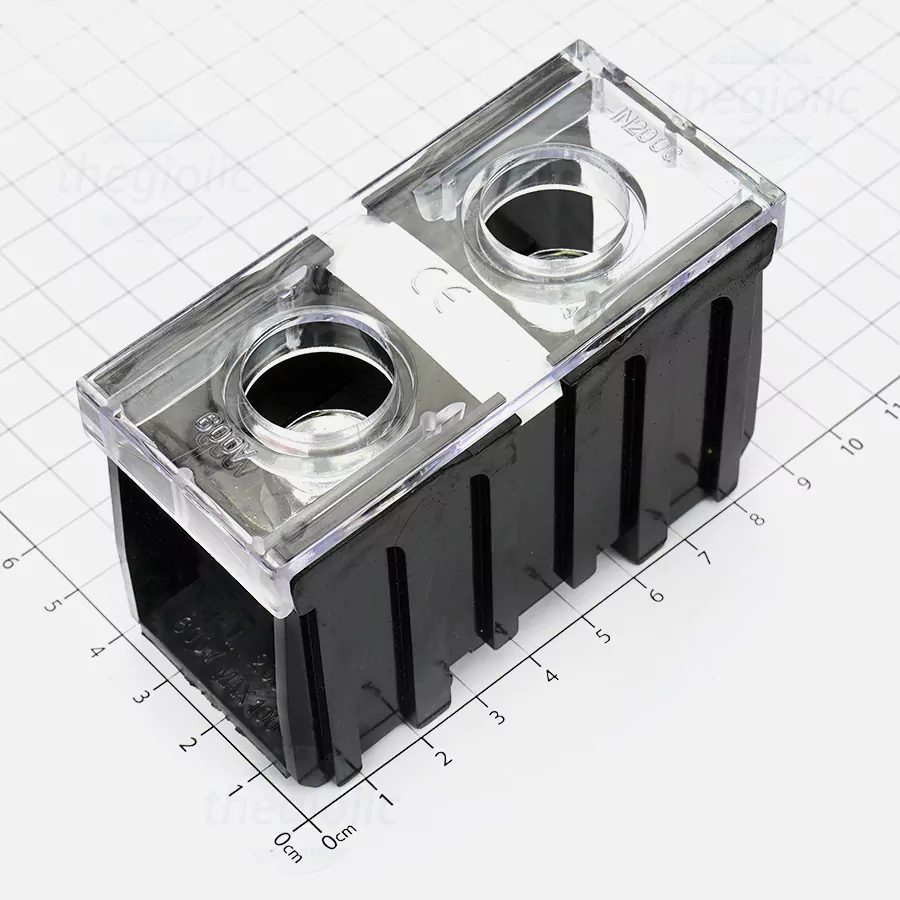 IN200BK-C Terminal Khối Gắn Ray 1 Cực 240A 600V Cỡ Dây 38-100mm2