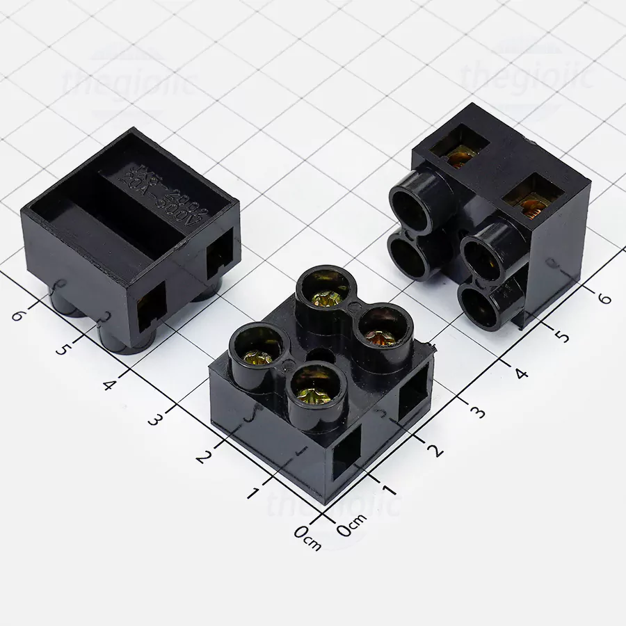 JX5-2002 Terminal Khối Gắn Ray 2 Cực 20A 500V Cỡ Dây 0.5-6mm2