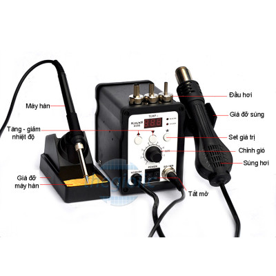 Kasadi 8586 Máy Hàn Khò 680W, 220VAC, 100-500ºC