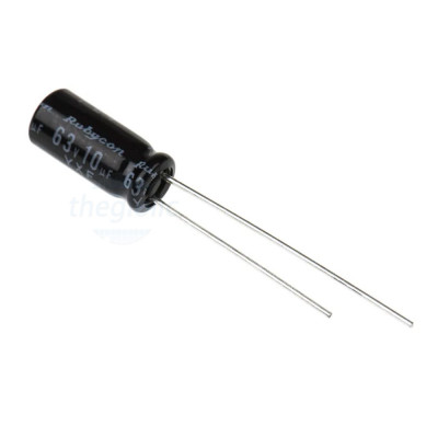 Tụ Hoá 10uF 63VDC Xuyên Lỗ Rubycon 63YXF10M5X11