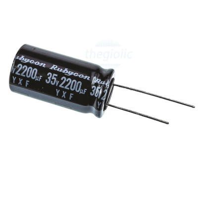 Tụ Hoá 2200uF 35VDC 16x31.5mm Xuyên Lỗ Rubycon 35YXF2200M16X31.5