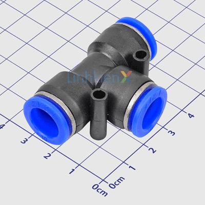 PE10 Đầu Nối Khí Nén Chữ T Ống 10mm