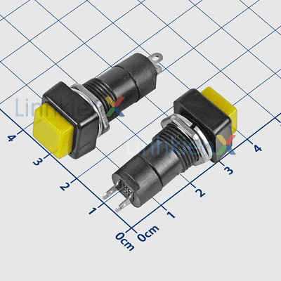 PBS-12A Nút Nhấn Giữ 12mm 2 Chân Màu Vàng