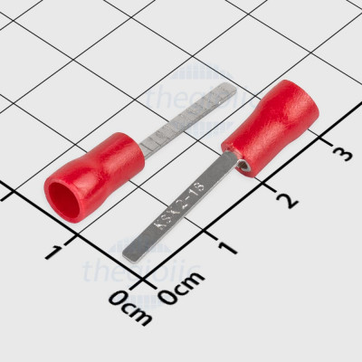 DBV2-18 Đầu Cos Pin Dẹp 27A Cỡ Dây 16-14AWG Màu Đỏ