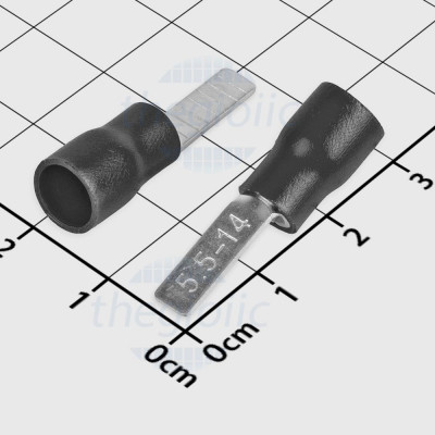 DBV5.5-14 Đầu Cos Pin Dẹp 48A Cỡ Dây 12-10AWG Màu Đen