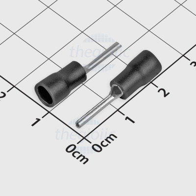 PTV1.25-12 Đầu Cos Pin Đặc 19A Cỡ Dây 22-16AWG Màu Đen