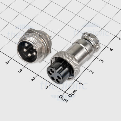GX16-5P Bộ Đầu Nối Tròn Đực-Cái 5 Chân Thẳng Hàng