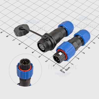 SP13-6P Đầu Nối Dây Chống Nước 6 Chân Thẳng