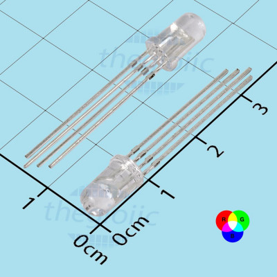 LED RGB 5mm Siêu Sáng Trong Suốt Âm Chung