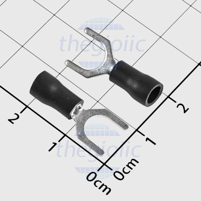 SV1.25-6 Đầu Cos Chữ Y Có Vỏ Dây 22-16AWG Vít M6 Màu Đen