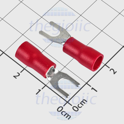 SV3.5-4 Đầu Cos Chữ Y Có Vỏ Dây 14-12AWG Vít M4 Màu Đỏ