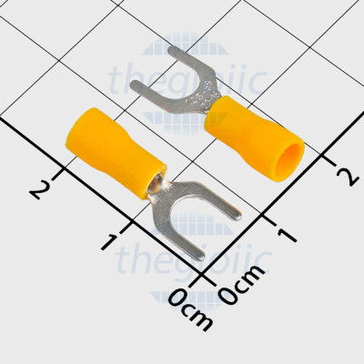 SV1.25-5 Đầu Cos Chữ Y Có Vỏ Dây 22-16AWG Vít M5 Màu Vàng