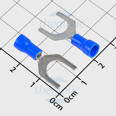 SV1.25-8 Đầu Cos Chữ Y Có Vỏ Dây 22-16AWG Vít M8 Màu Xanh Dương