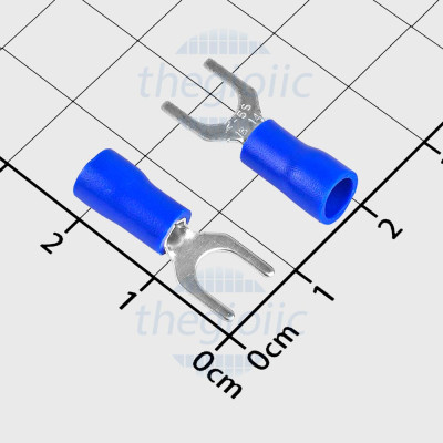 SV2-5 Đầu Cos Chữ Y Có Vỏ Dây 16-14AWG Vít M5 Màu Xanh Dương