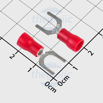 SV2-6 Đầu Cos Chữ Y Có Vỏ Dây 16-14AWG Vít M6 Màu Đỏ