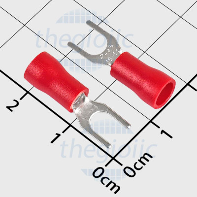 SV2-4 Đầu Cos Chữ Y Có Vỏ Dây 16-14AWG Vít M4 Màu Đỏ