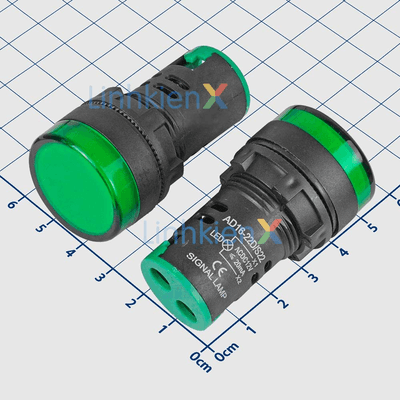 AD16-22DS Đèn Báo 22mm 12V Màu Xanh Lá