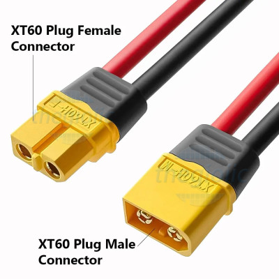 Cáp XT60H-M Đực Dùng Cho Pin Lipo RC Dài 10cm